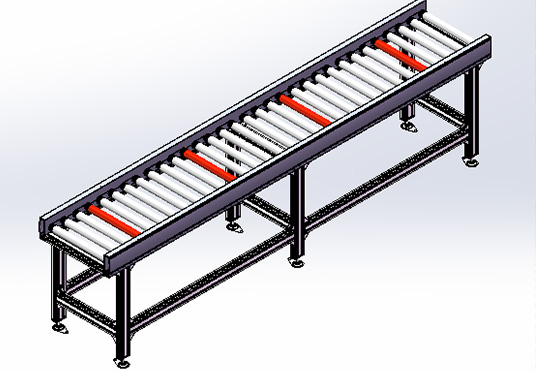 Straight roller conveyor line